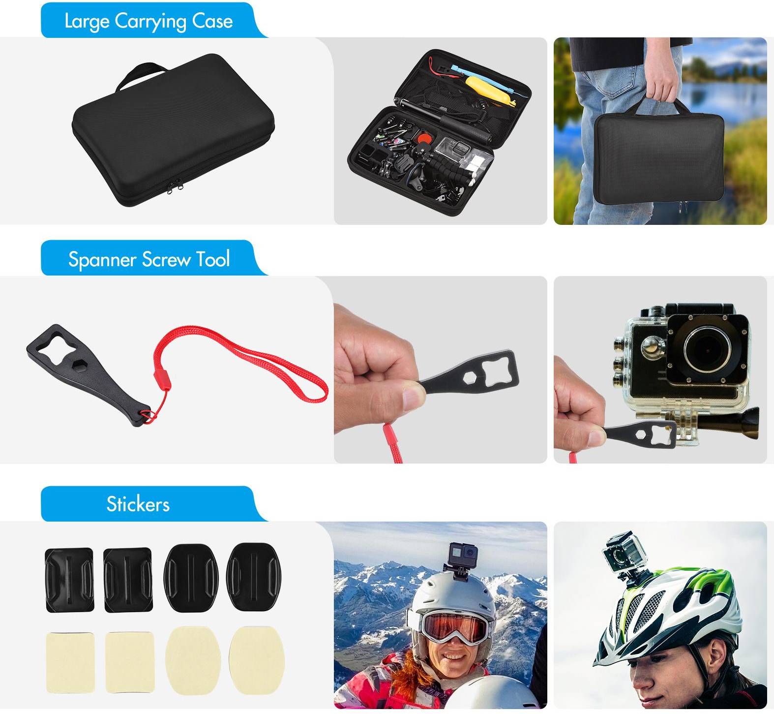 Action camera Andoer Action Camera Accessories Kit