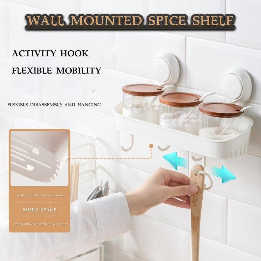 HKHBJS Spice Rack With 4 Suction