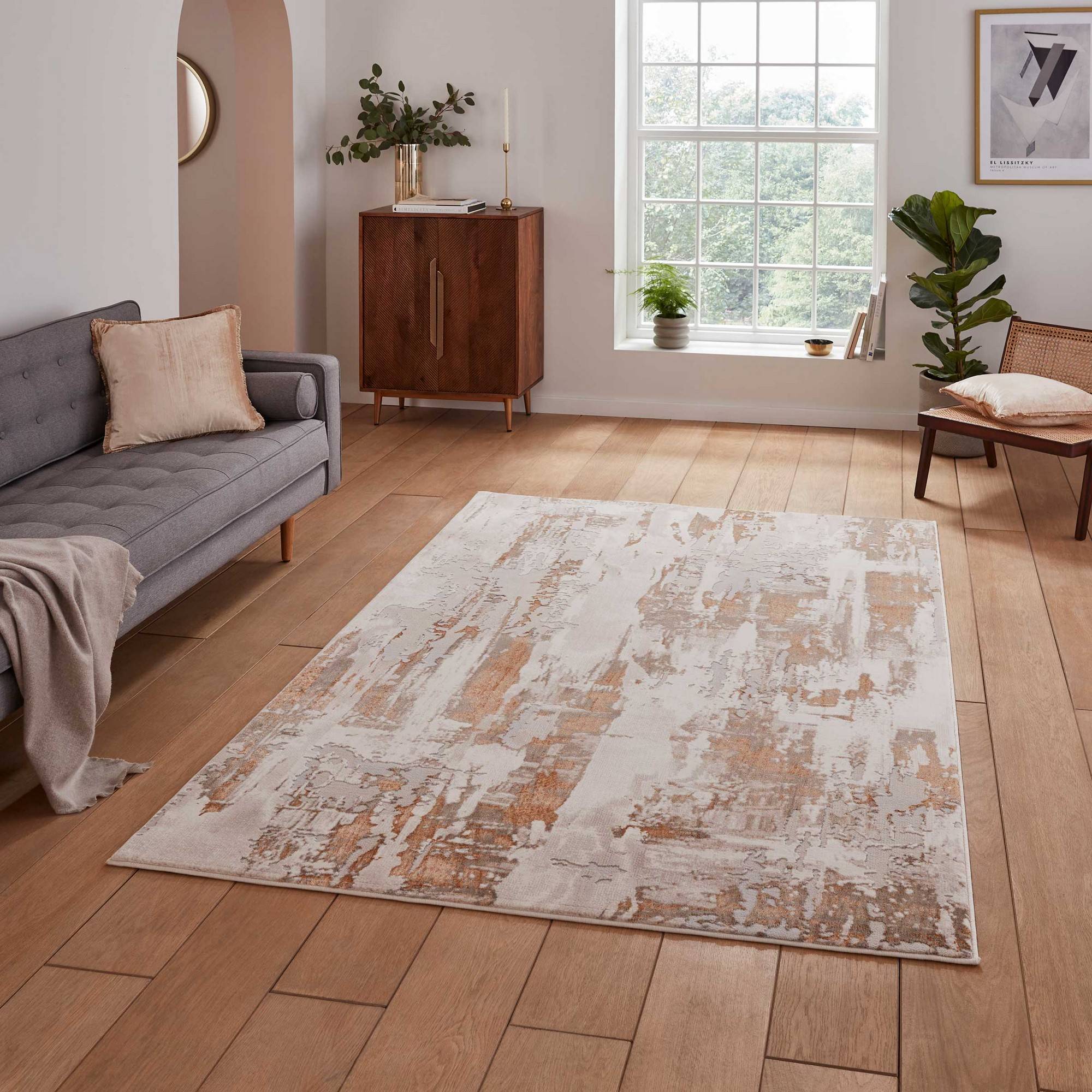 Think Rugs Apollo GR579 Modern Abstract Grey