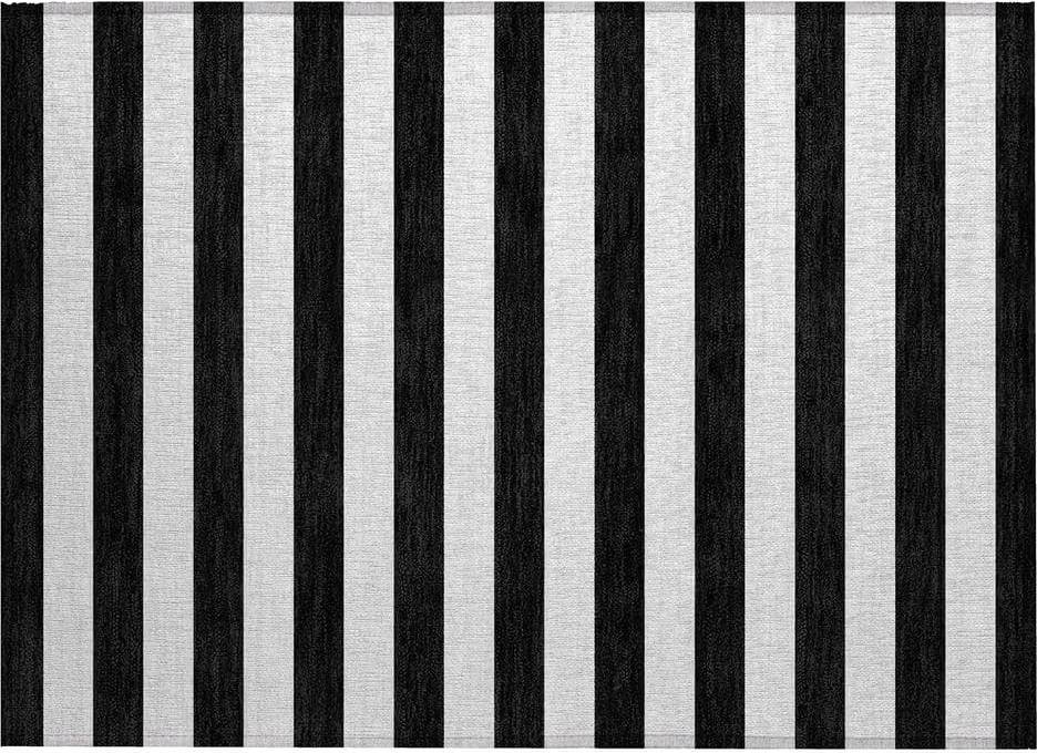 Washable rugs Addison Rugs Machine Washable Cabana Stripe Black