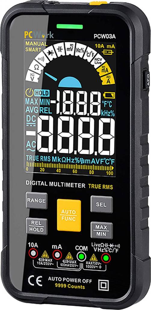 2Work PCW03A Digital Multimeter, smart, True RMS