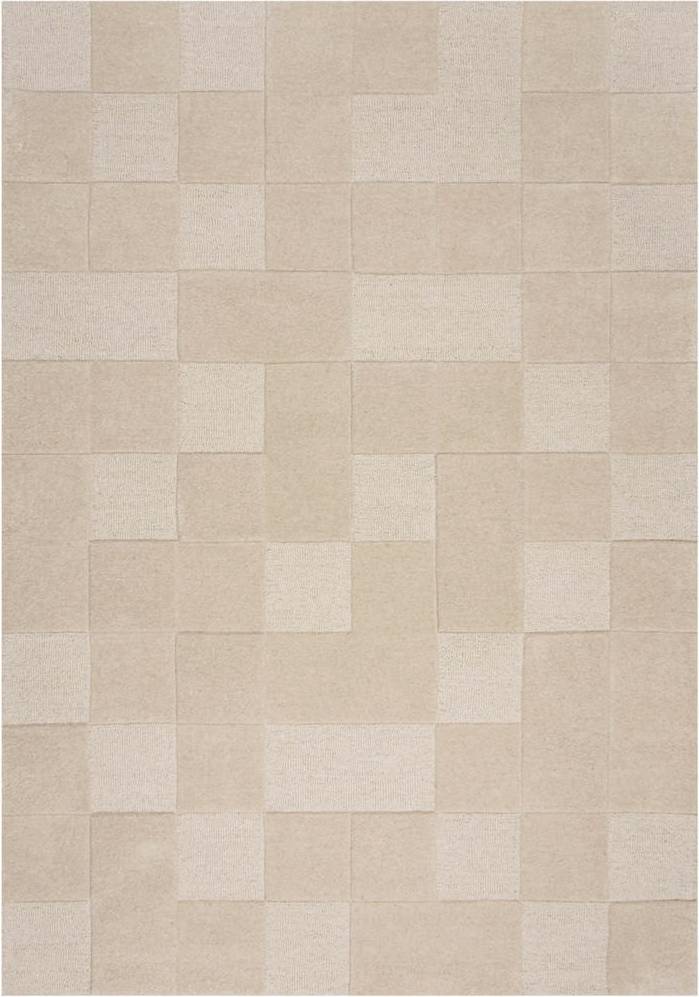 XXXlutz Checkerboard Wool Rug Beige