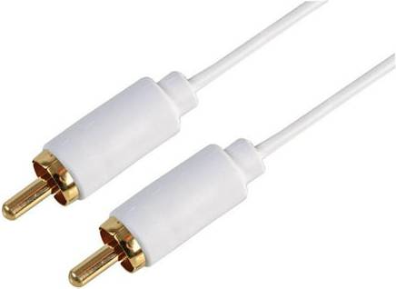 Pro Signal Slim Phono Rca Plug 0.5M White