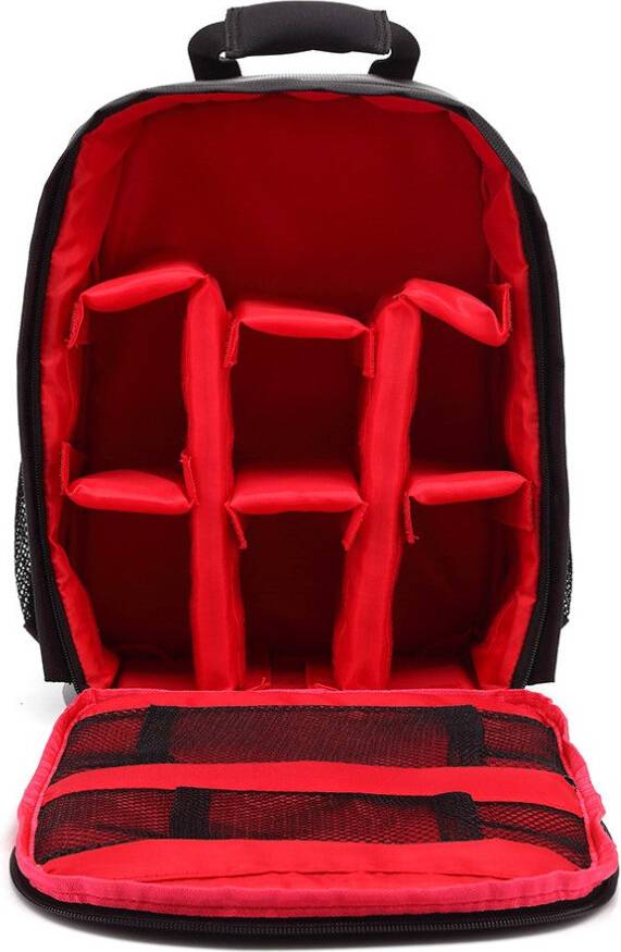 Red Multi-functional Small DSLR Digital Camera Video Backpack Bag Waterproof Outdoor