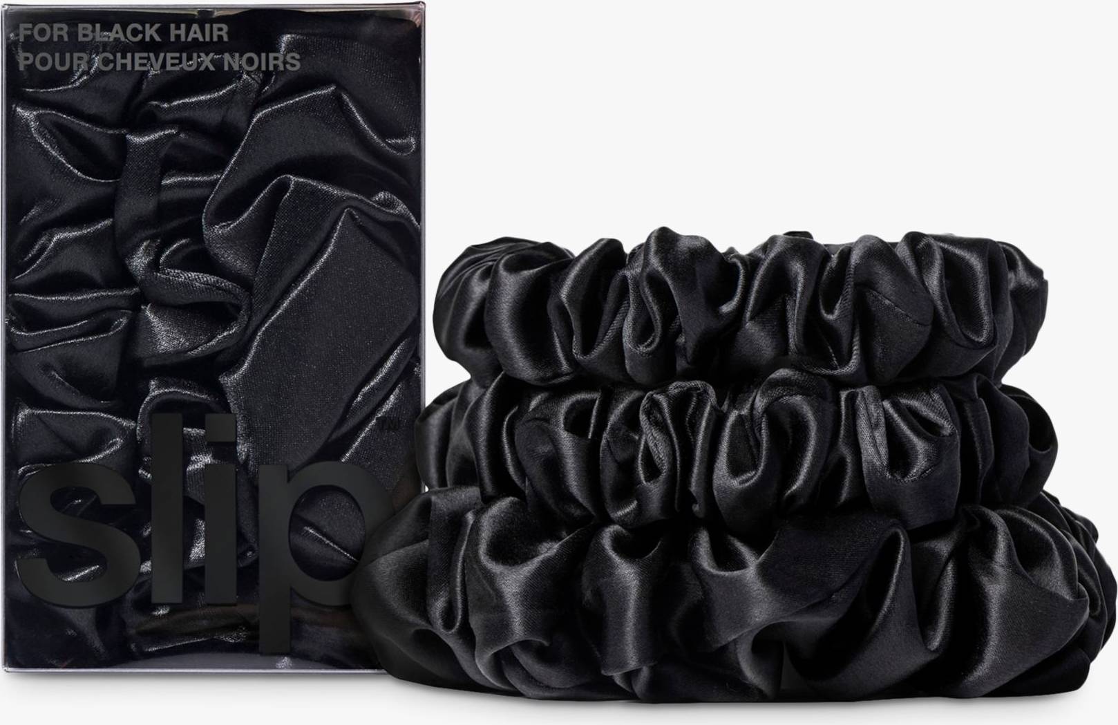 Pure Silk Back To Basics Assorted Scrunchie Set Black