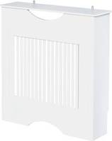 Homcom Radiator Cover Heater Cabinet Slatted Worktop Painted MDF White