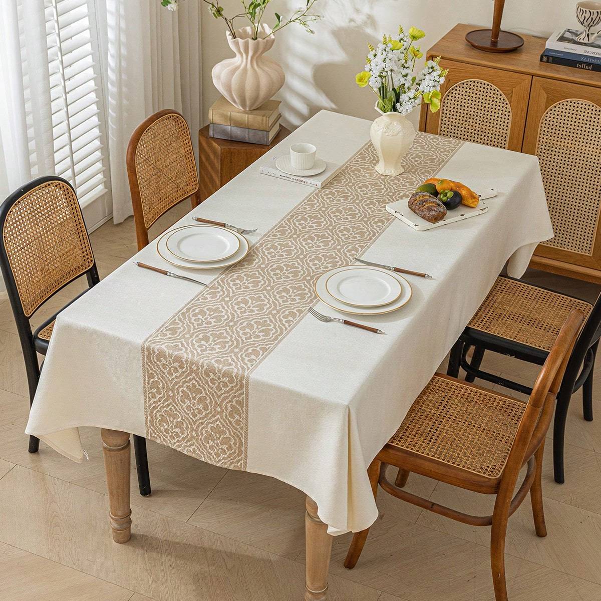 Shein Rectangular Waterproof 1pc Tablecloth Brown