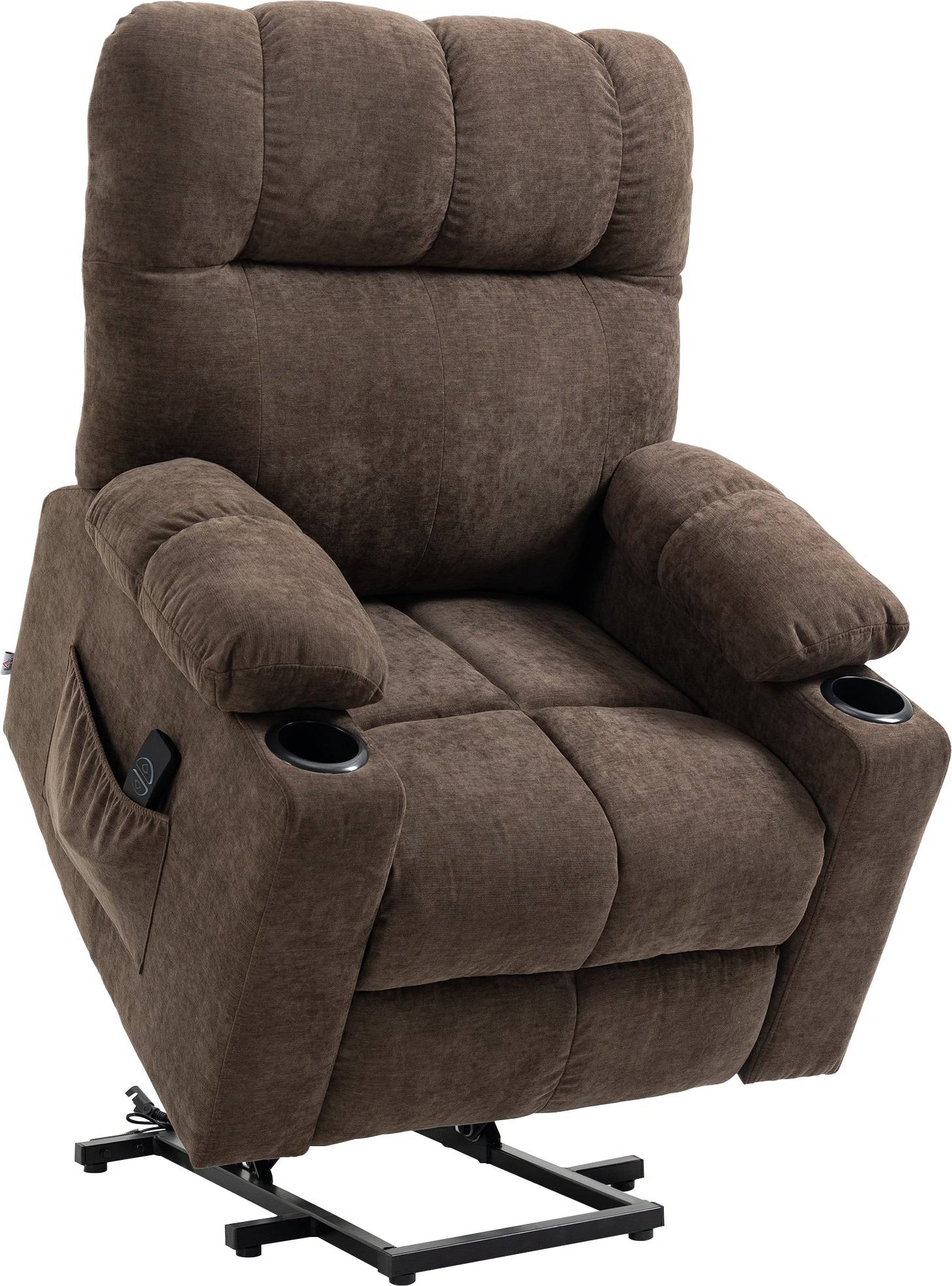 Electric recliner Homcom Brown Riser Recliner Armchair 145cm