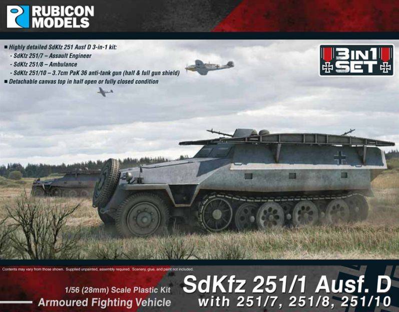 Rubicon Sdkfz 251D 3-In-1 Plastic Model Kit