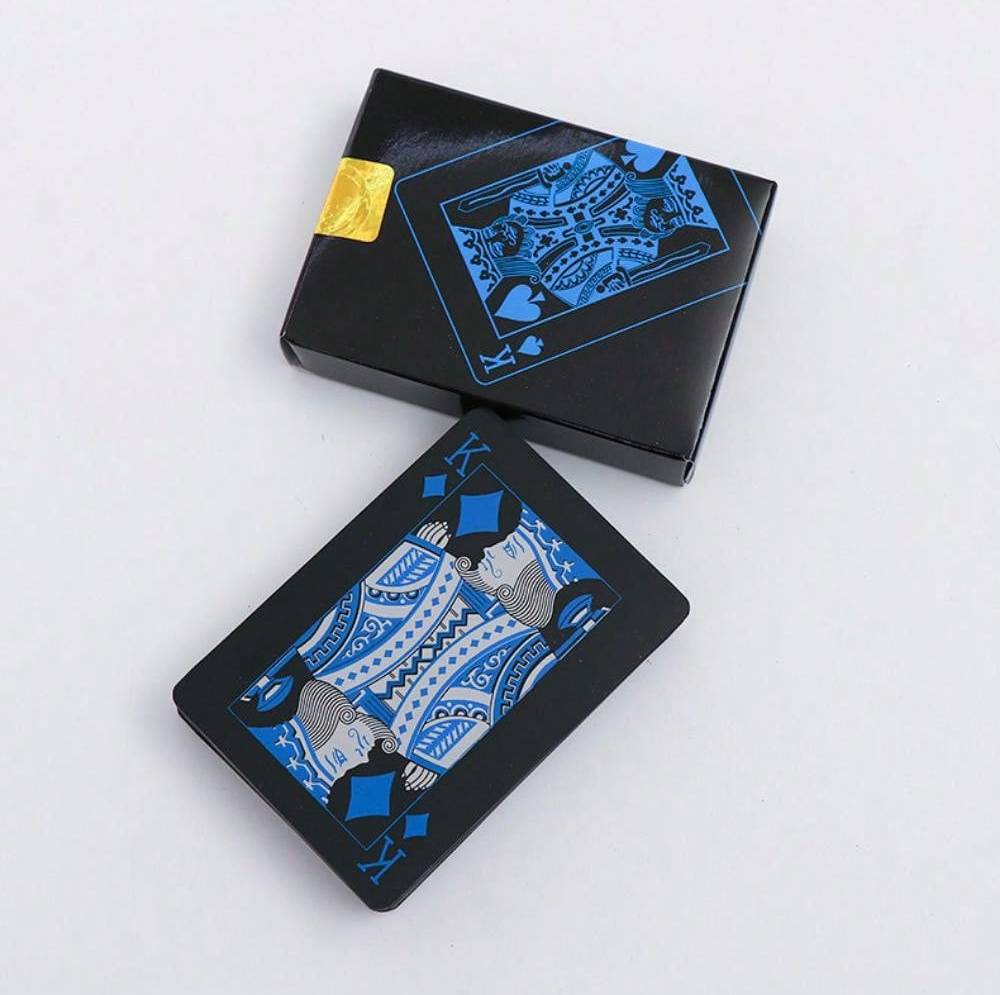 Shein Blue Waterproof PVC Playing Cards With Box