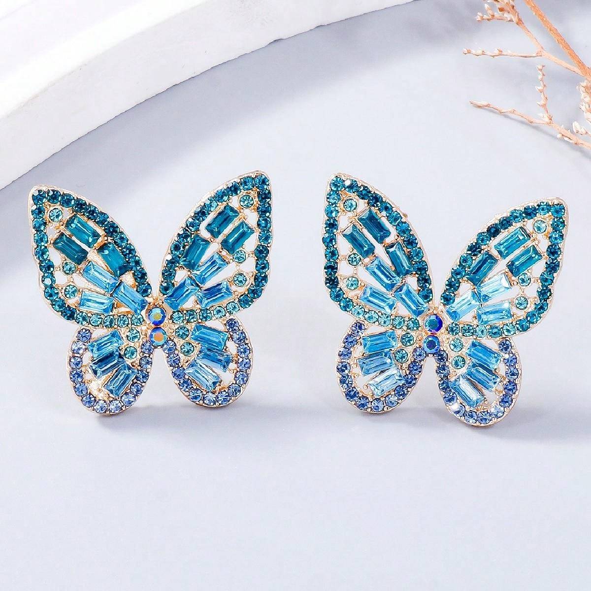 Shein Butterfly Shape Rhinestone Earrings