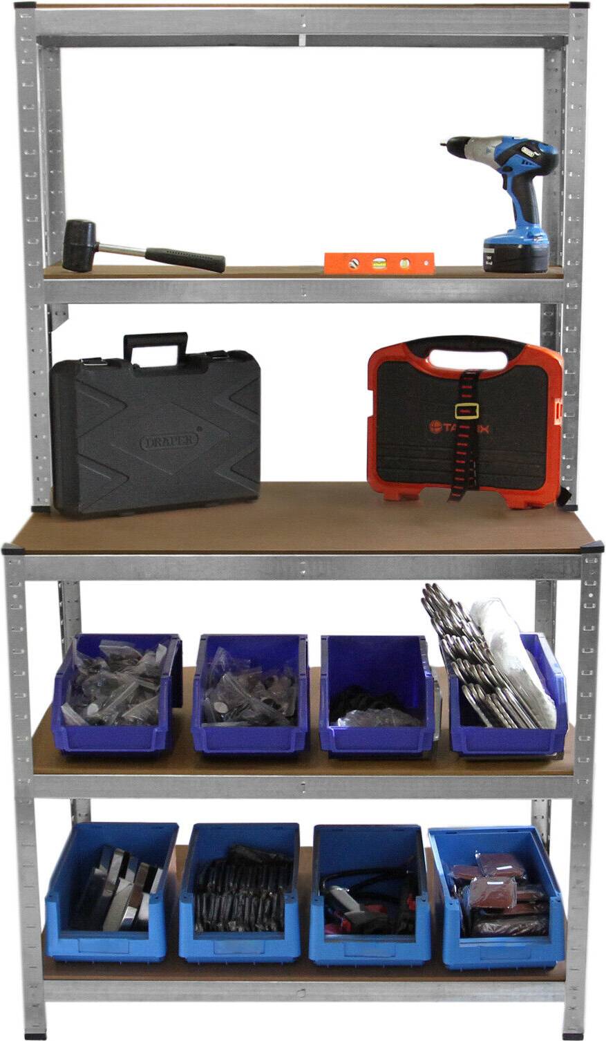 Monster Racking Galvanised Heavy Duty Boltless Steel Workbench Shelving Unit