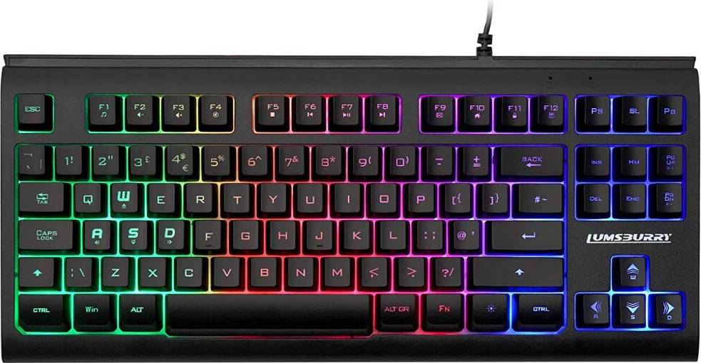 Rainbow Rainbow LED Backlit 88 Keys KeyboardUK Layout, Compact