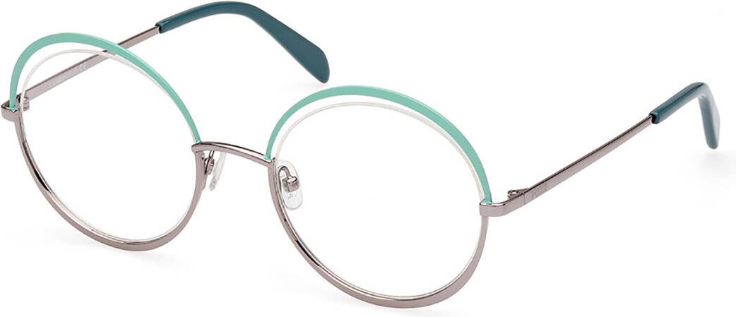 Green Half-Rim Metal Optical Frames