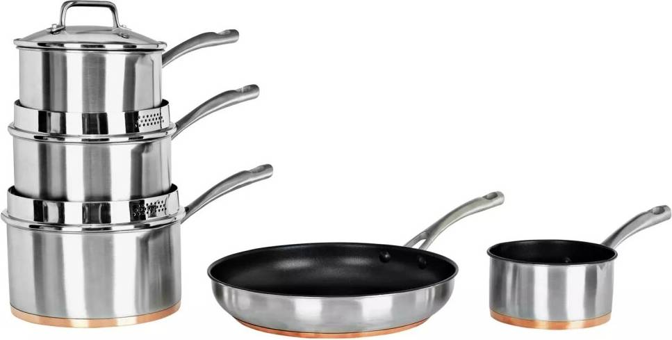 Copper pan set 5 Piece Copper Based Pan Set
