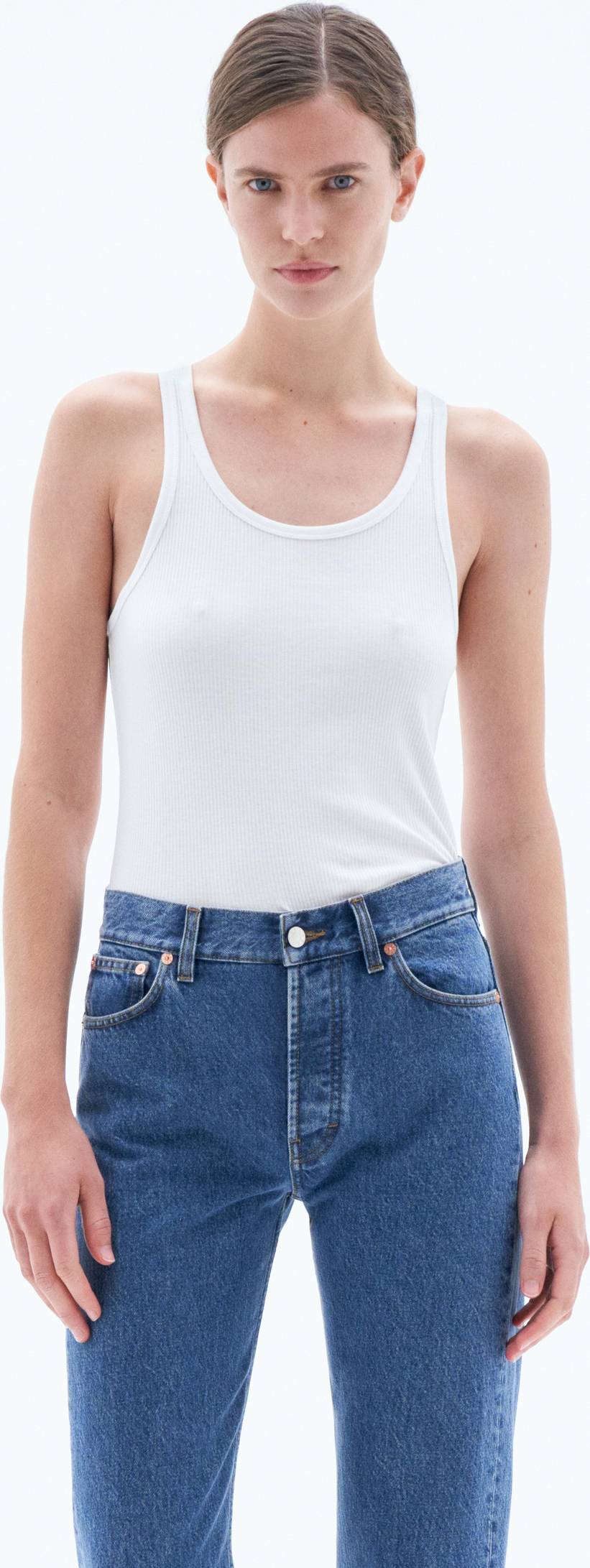 Fine Rib Tank T-Shirt - Hvit