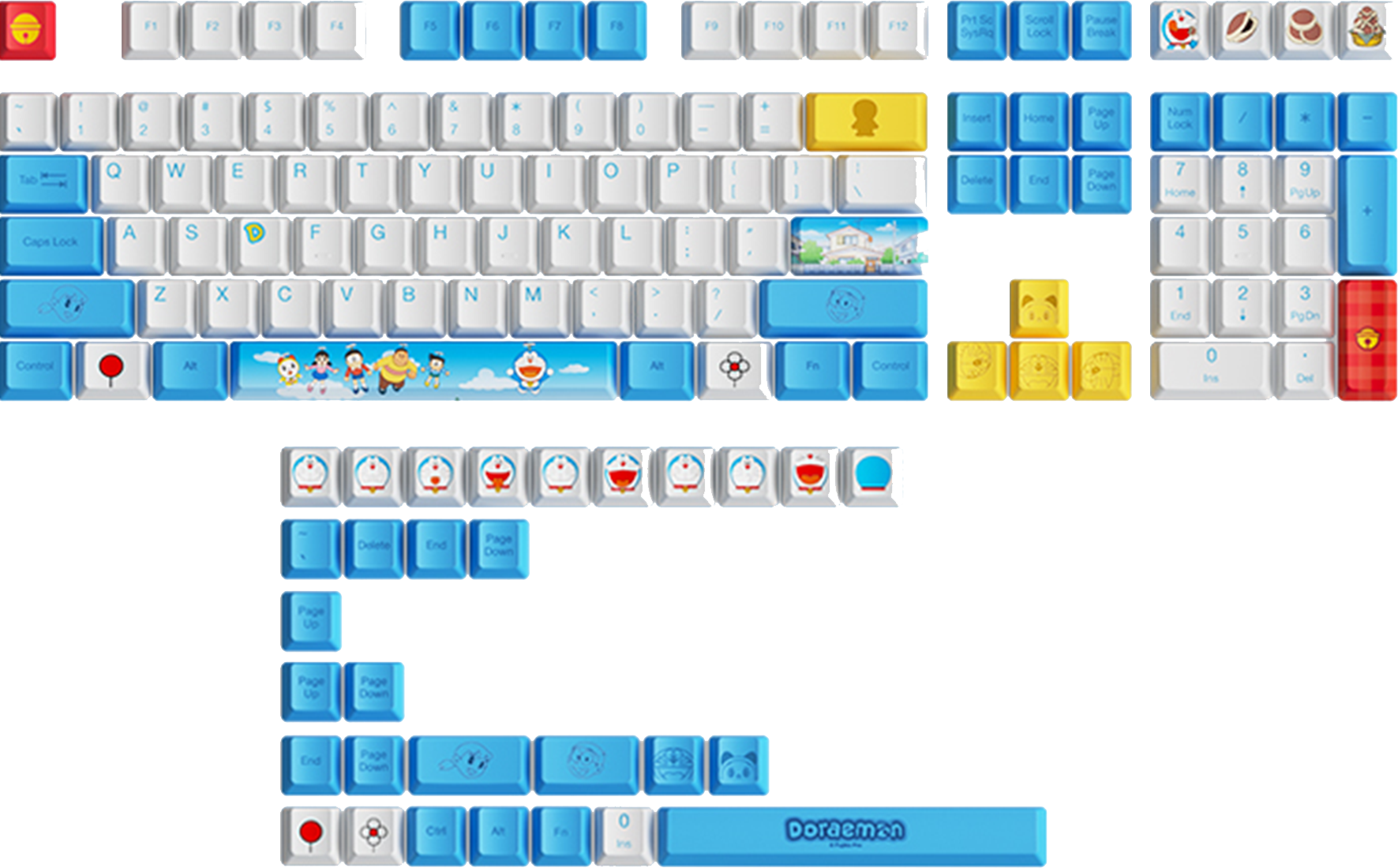 Akko Doraemon Keycap Set 138-Key