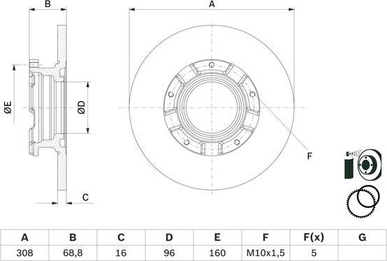 Bosch Rear Brake Disc BD2807