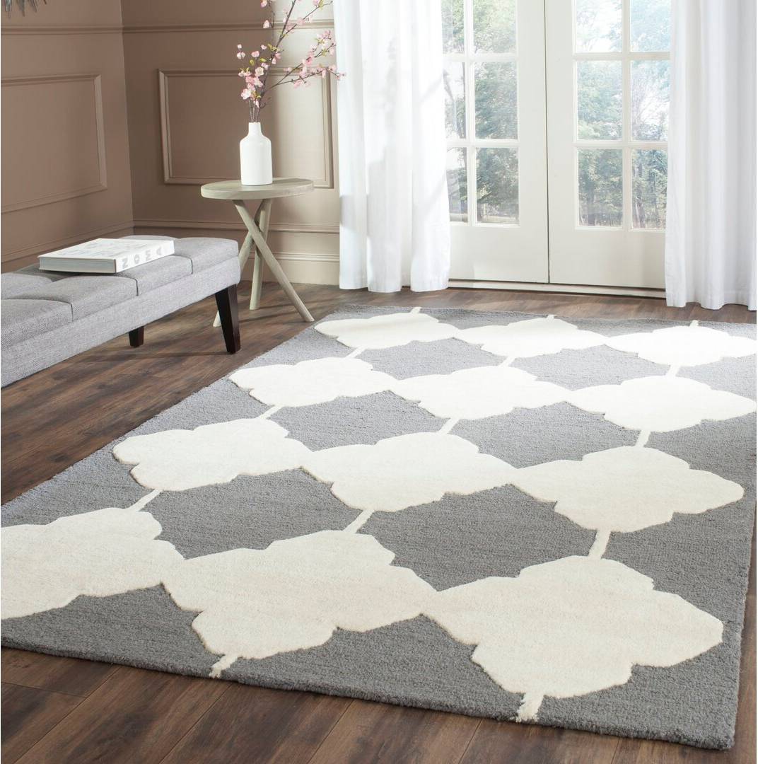Canora Grey Ruckman Hand Tufted Wool White