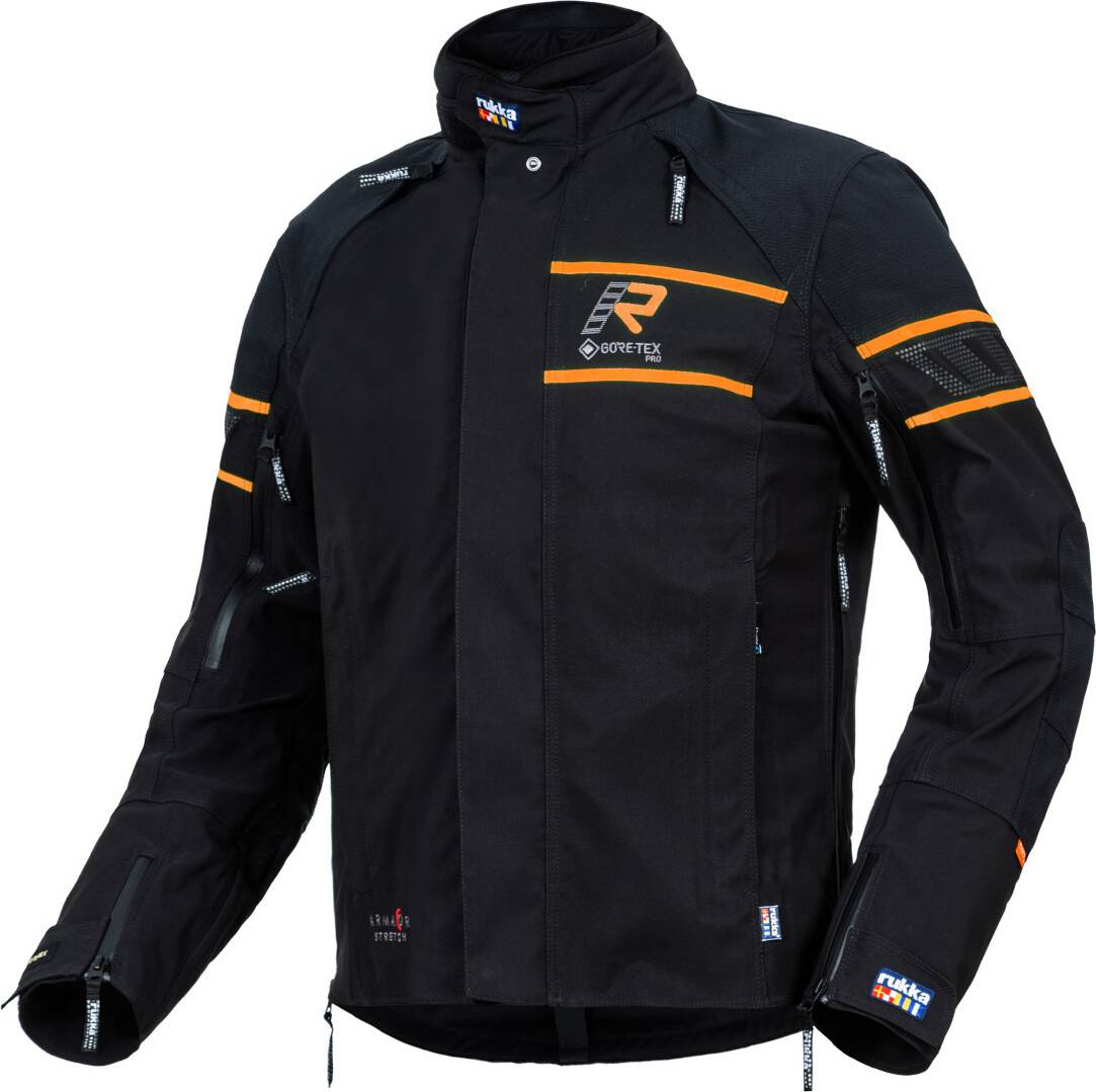 Rukka Rapto-R Motorcycle Textile Jacket - Black/Orange Men Man