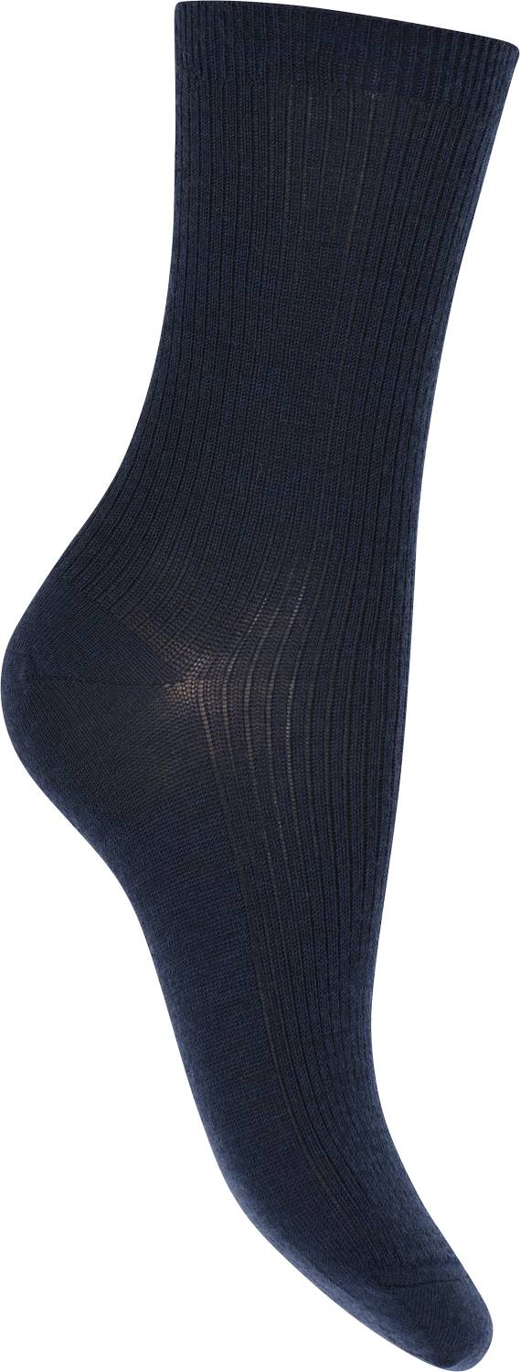 mp Denmark Fine Wool Rib Socks - Navy