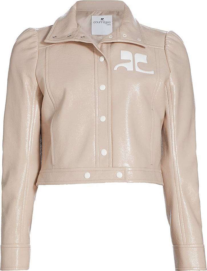 Courreges Reedition Vinyl Effect Jacket - Mastic Grey