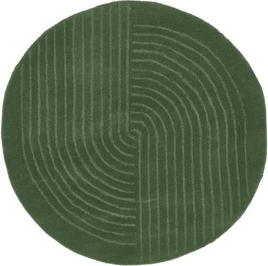 Westwing Collection Round Hand-Tufted Wool Rug Mason Grey
