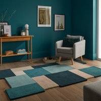 Flair Abstract Collage Rug Abstract Collage Turquoise, Blue