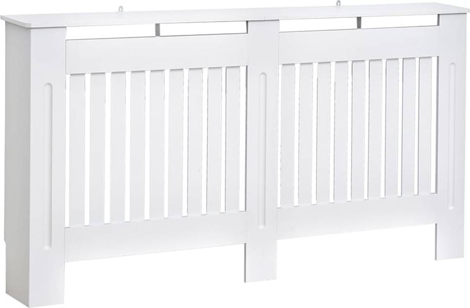 Homcom MDF White Slatted Radiator Cover