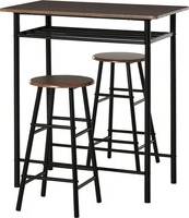 Homcom Bar Table and Stools with Metal Frame
