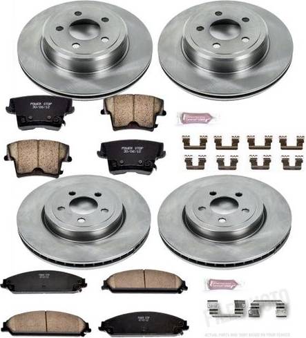 Brake kit Power Stop Front and Rear Brake Pad Rotor Kit KOE2853