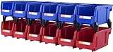 VEVOR 24-Pack Stackable Storage Bins - Blue/Red Storage Box