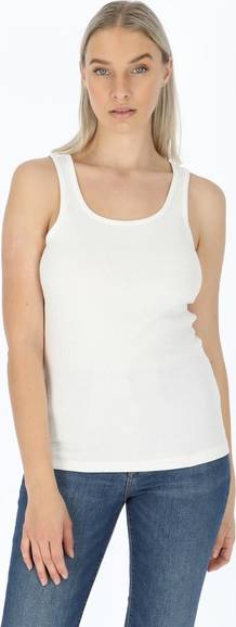 Ellen Rib Tank, White, 40, Topper