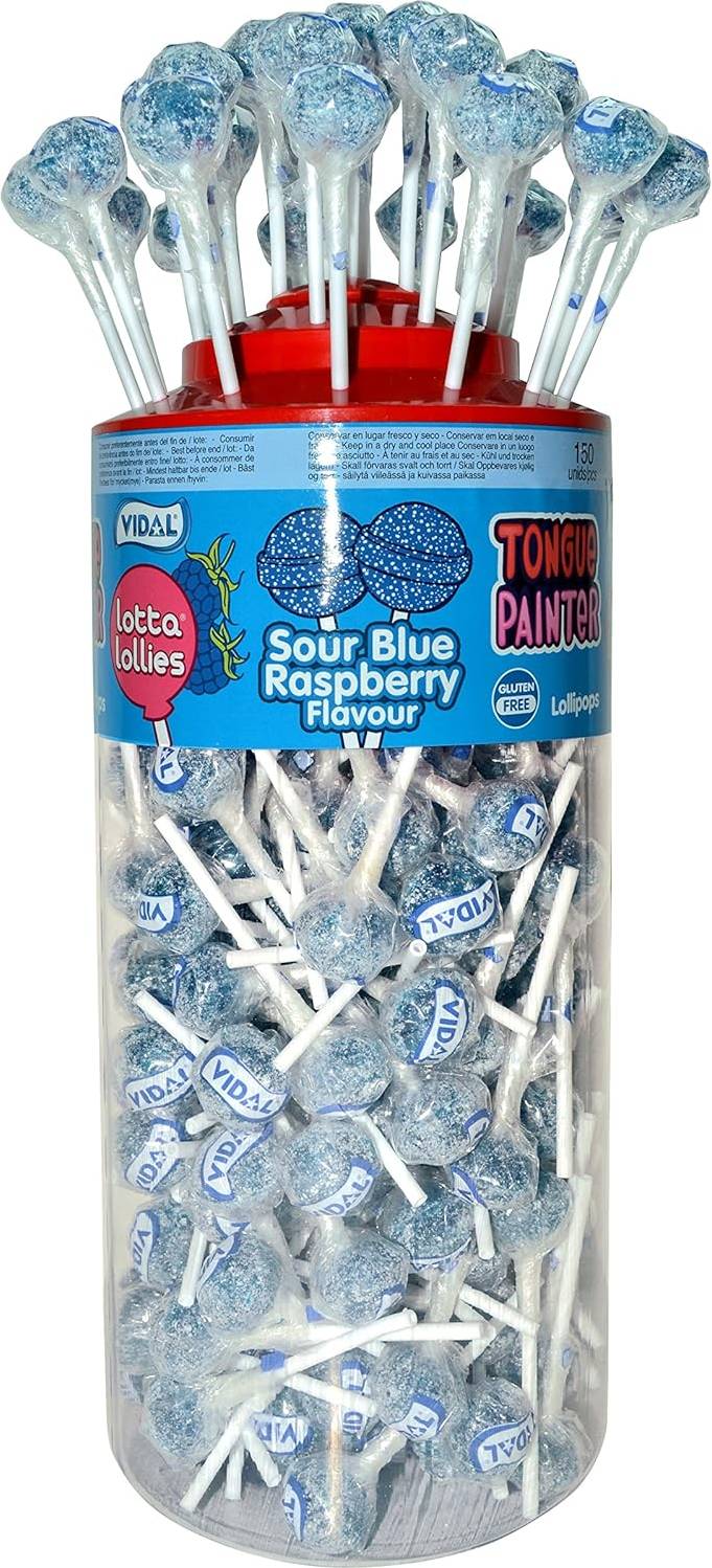 Sour Blue Raspberry Lollipops