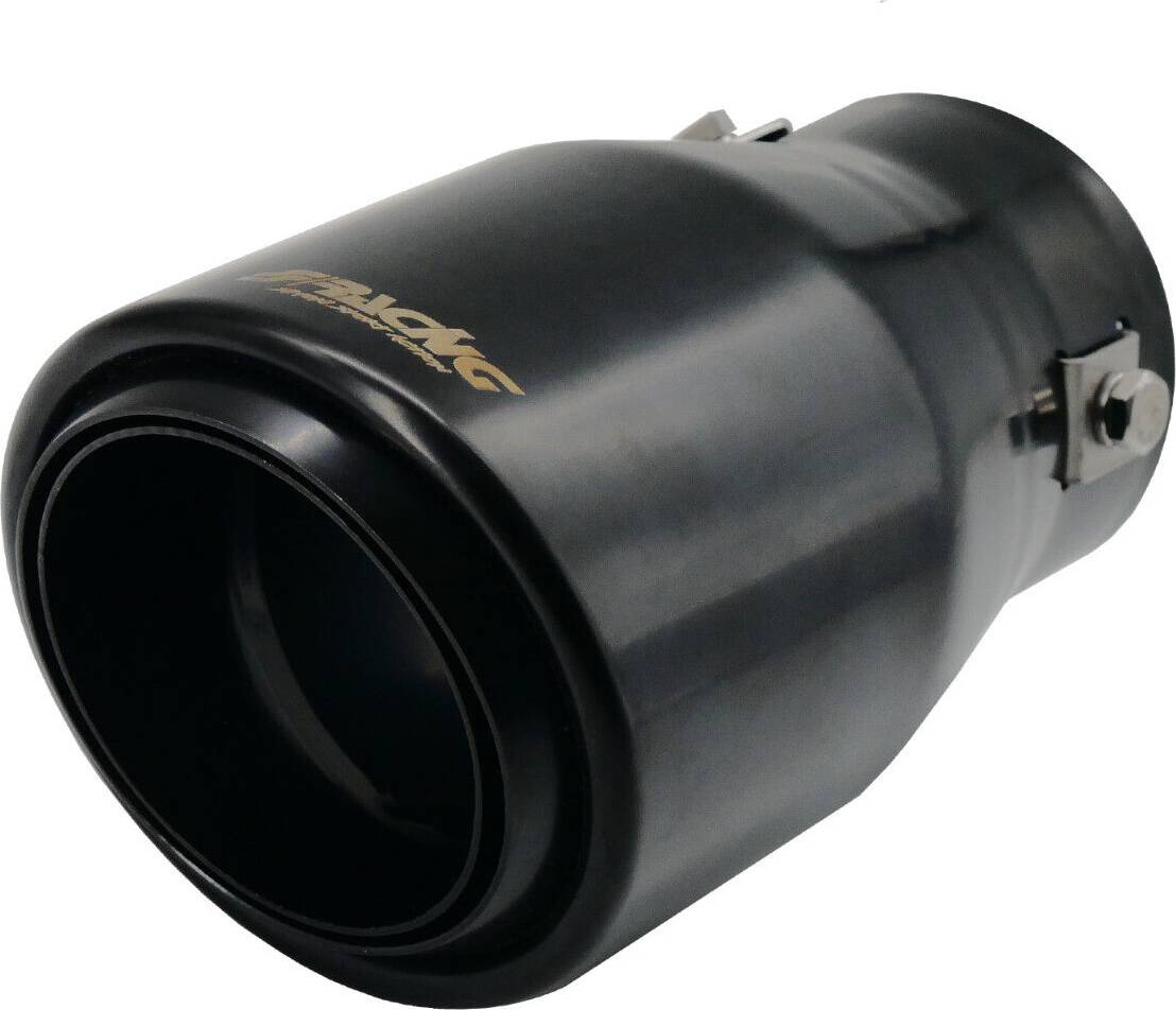 Simoni Racing Ändrör Rund Sned Inox Black Ø90xL150mm