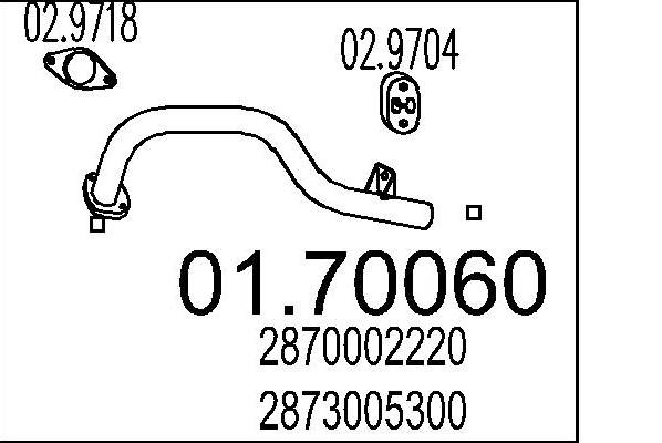 MTS 01.70060 Exhaust Pipe Rear