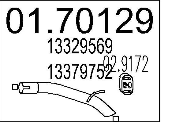 MTS 01.70129 Exhaust Pipe Rear
