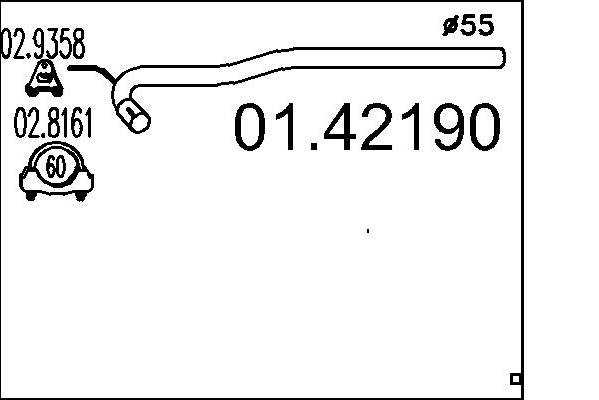 MTS 01.42190 Exhaust Pipe Rear