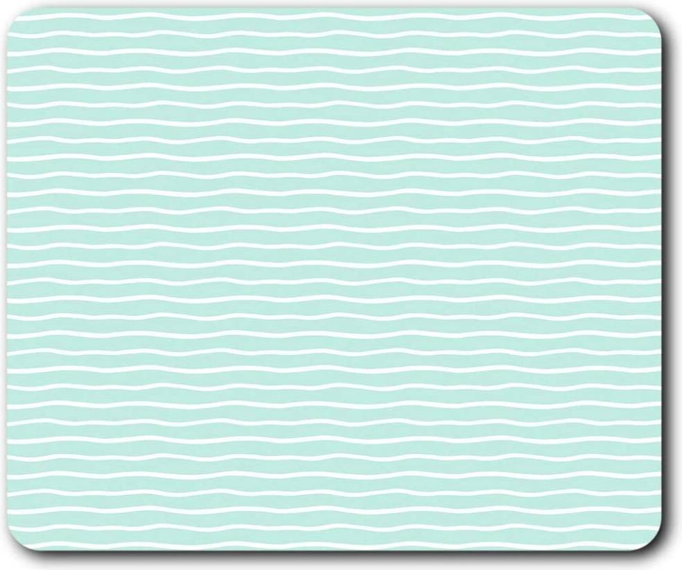 & Mint Green Wave Pattern Mouse Mat Pad Computer PC Laptop Desk Accessory Gadget 16704
