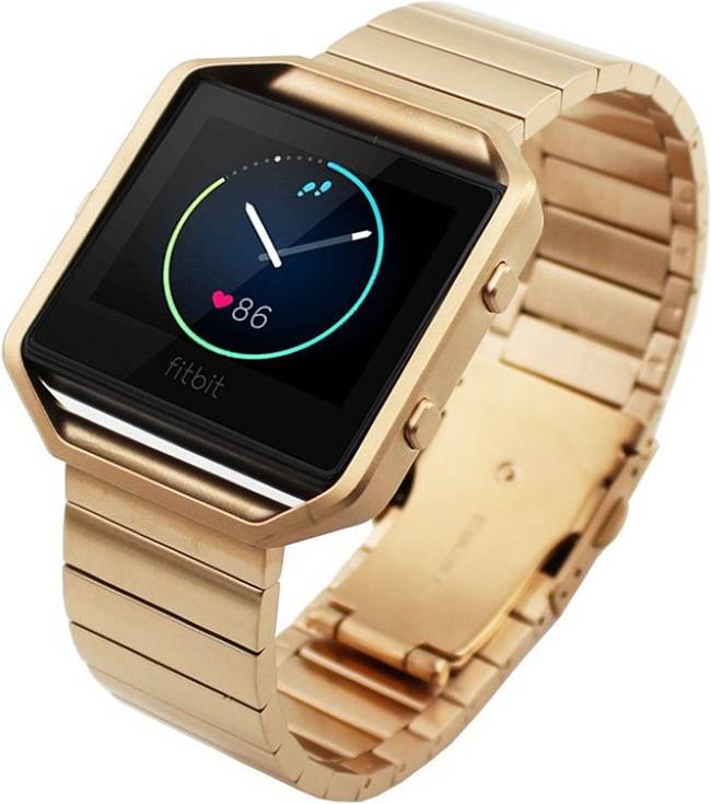 Fitbit Blaze Rostfritt Stål Klockarmband Rosa Guld