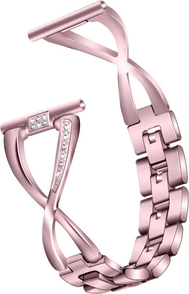 Fitbit Versa Lite X-Shape Rhinestone Watch Band Pink