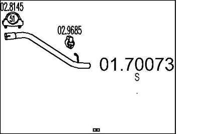 MTS 01.70073 Exhaust Pipe Rear 760mm
