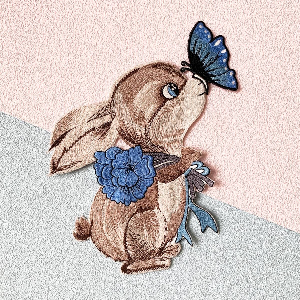 Shein Rabbit Embroidered Cloth Patch Diy Decorative Accessory