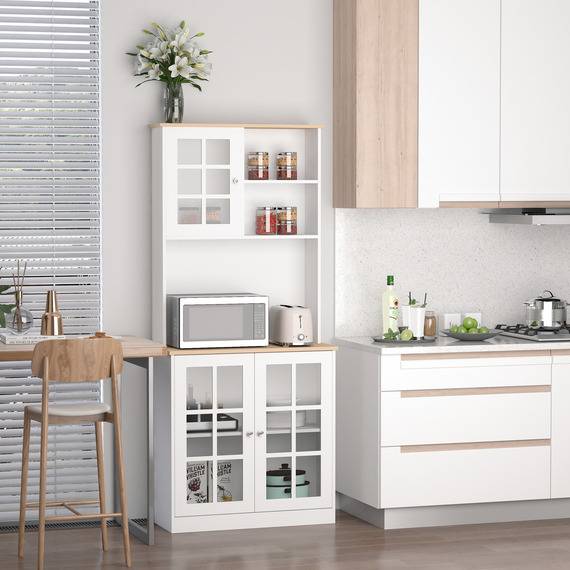 Homcom Kitchen Cupboard with Top Grid