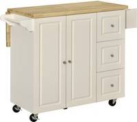 Homcom Drop-Leaf Kitchen Island Utility Storage Cart