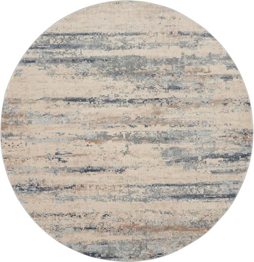 Nourison Rustic Textures RUS04 Abstract Circle Rug 239x239 cm Grey, Beige