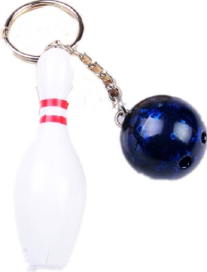 Keshen 4 PCS Simulation Bowling Keychain Plastic Color Keychain Pendant, Specification:7cmBlue