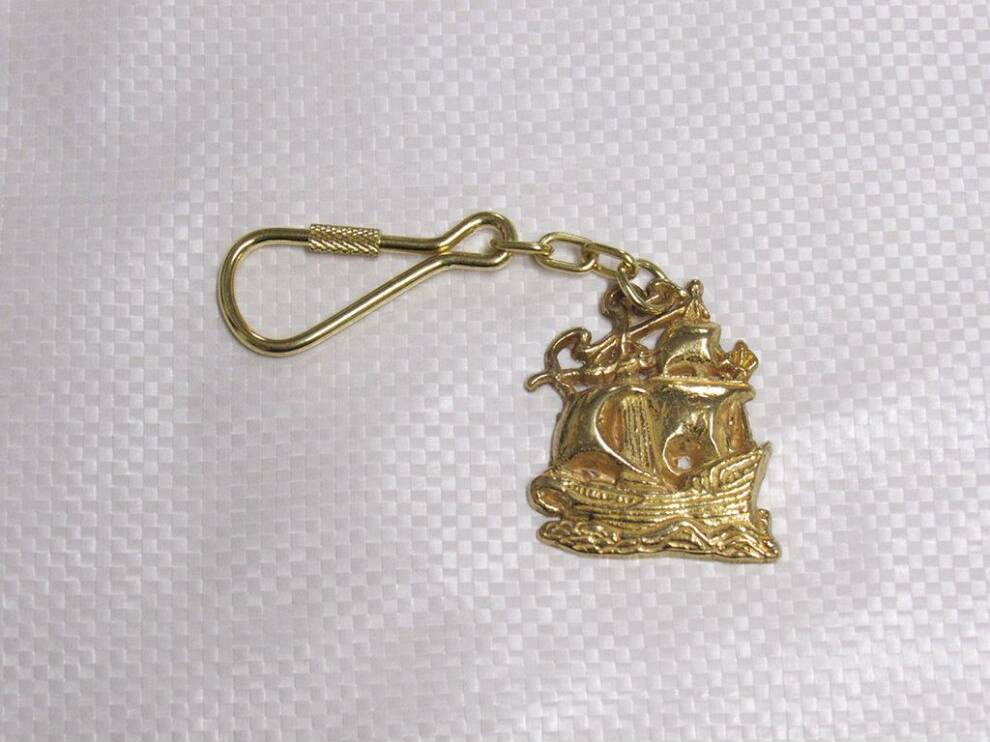 Securefix Direct Ship Keyring, Brass - Key Ring Souvenir Marine - Multicoloured