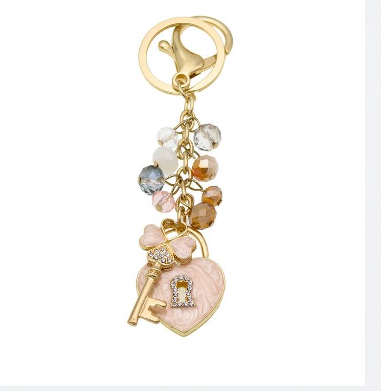 GOPatriot Memory Keychain Heart Shape Crystal Rhinestone Backpack Car Key Ring