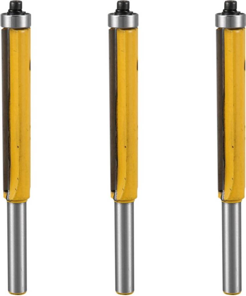 Tlily 3X 2 Inch Height Extra Long Flush Trim Router Bit 1/4 Inch x 3/8 Inch Woodworking Milling Cutter for Wood DIY Tool